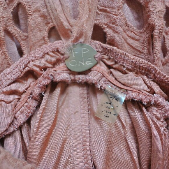 Free People Bella Note Eyelet Mini Dress in Terracotta - Picture 7 of 7